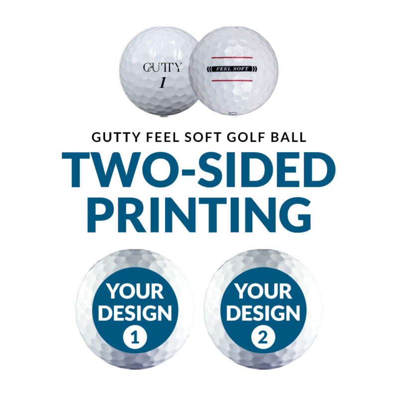 Gutty Feel Soft Golf Ball - White (Two-Sided Printing)