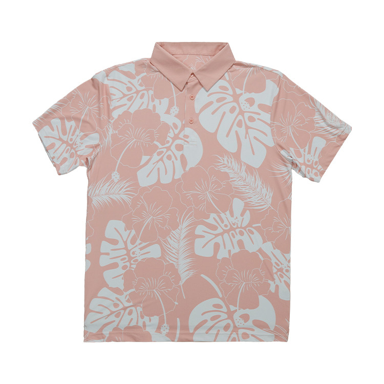 Gutty Prime Men Golf Polo (Pinky Leaf)